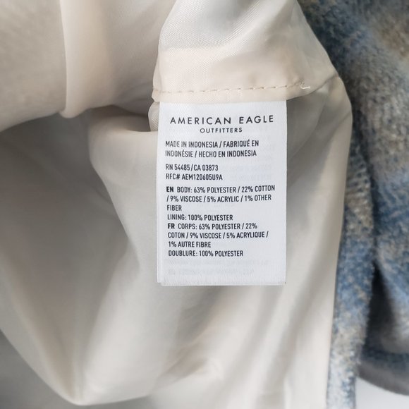 American Eagle Brushed Plaid Shacket Jacket size L - Picture 7 of 7